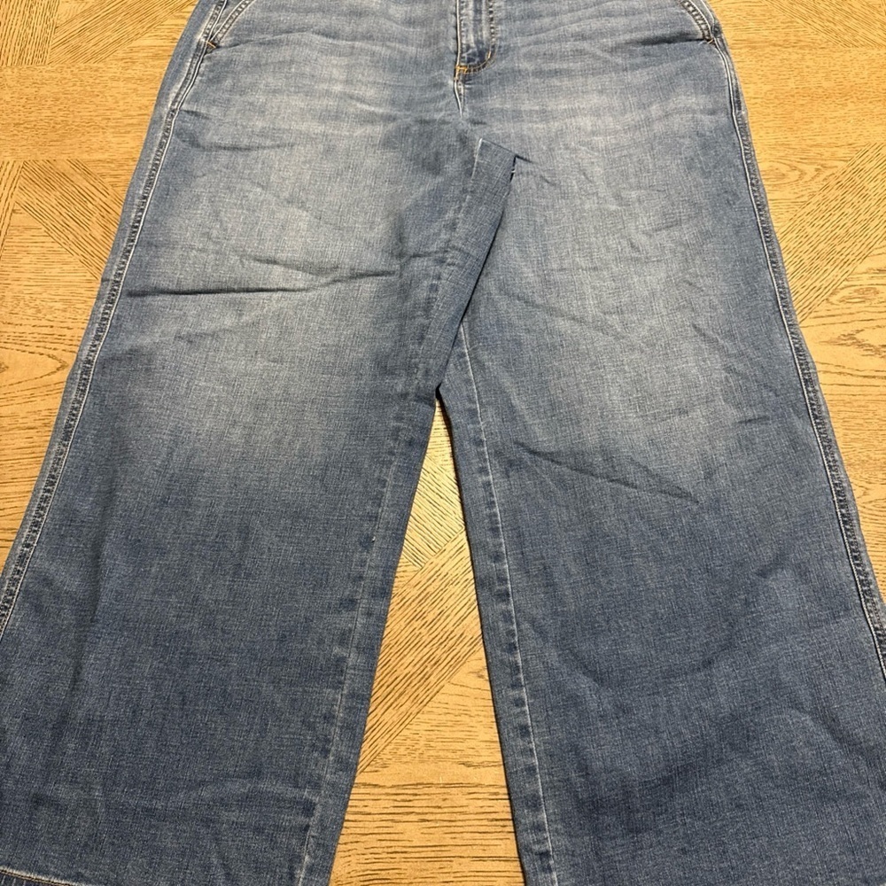 Lands' End - Women's Mid Rise Denim Wide Leg Ankle Size 16 - Picture 3 of 4